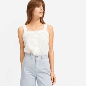 Everlane Women's size 0 Linen Picnic Button Down Tank Top White